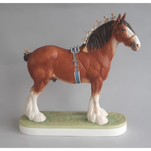 1147 - Royal Worcester Limited Edition model no 188 Clydesdale Stallion modelled by Doris Lindner 1976. Hei... 