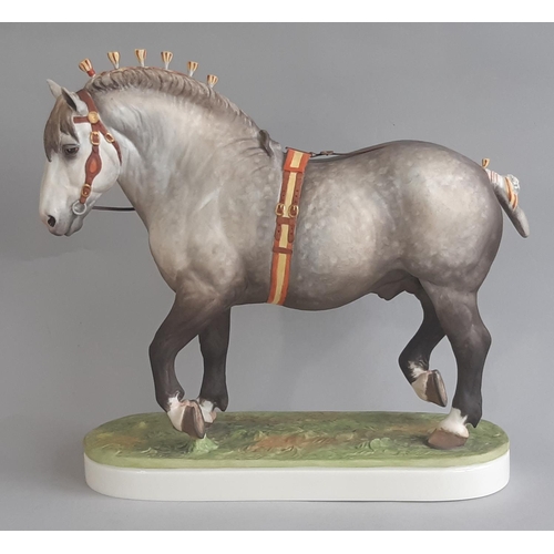 1148 - Limited Edition Royal Worcester Percheron Stallion 343/500 modelled by Doris Lindner 1965 with certi... 