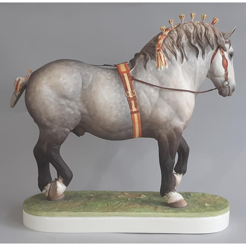 1148 - Limited Edition Royal Worcester Percheron Stallion 343/500 modelled by Doris Lindner 1965 with certi... 