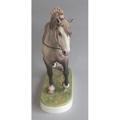 1148 - Limited Edition Royal Worcester Percheron Stallion 343/500 modelled by Doris Lindner 1965 with certi... 