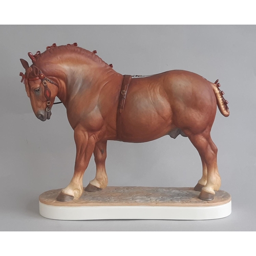 1149 - Royal Worcester Suffolk Stallion modelled by Doris Lindner 1969 with plinth