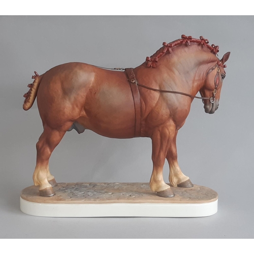 1149 - Royal Worcester Suffolk Stallion modelled by Doris Lindner 1969 with plinth