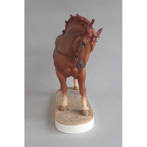 1149 - Royal Worcester Suffolk Stallion modelled by Doris Lindner 1969 with plinth