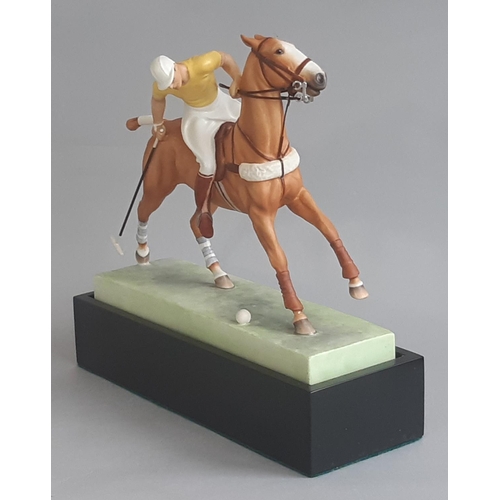 1153 - Royal Worcester model, The Polo Player, modelled by Doris Lindner, marked 3163, with plinth. Height ... 