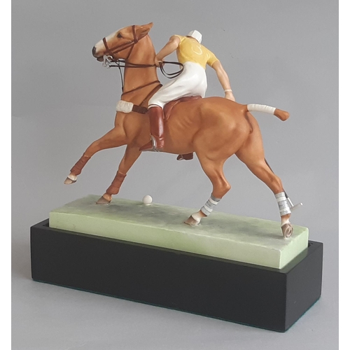 1153 - Royal Worcester model, The Polo Player, modelled by Doris Lindner, marked 3163, with plinth. Height ... 