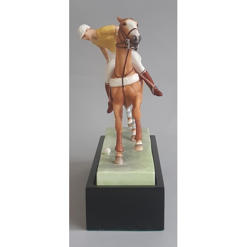 1153 - Royal Worcester model, The Polo Player, modelled by Doris Lindner, marked 3163, with plinth. Height ... 