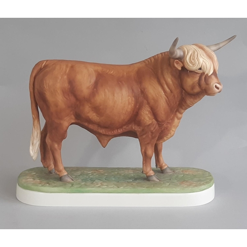 1125 - Two Royal Worcester figures modelled by Doris Lindner:  Limited Edition Highland Bull 1977 no 147 (A... 