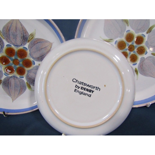 1004 - A Denby-Langley Chatsworth dinner and coffee service comprising graduated plates, tureens, soup bowl... 