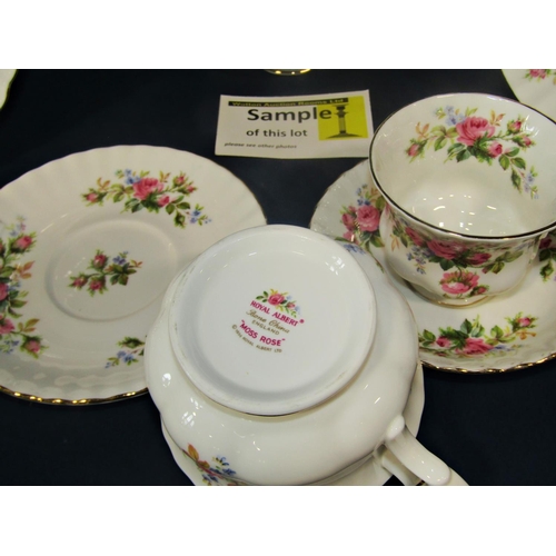 1008 - A Royal Albert Moss Rose pattern tea service, together with four Wedgwood Jasperware pieces