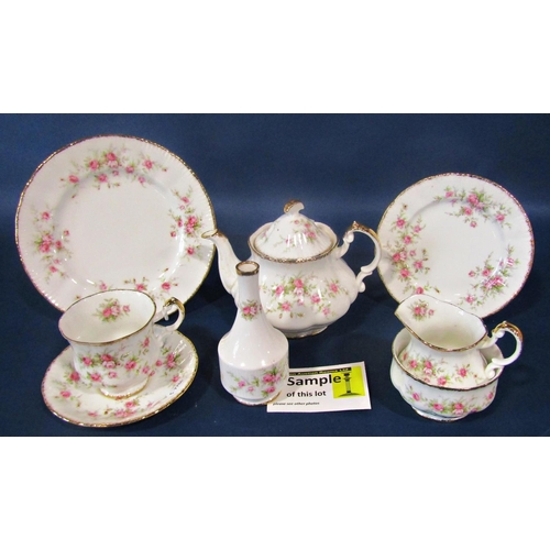 1009 - A Paragon Victoriana Rose pattern collection of tea wares, further Crown Staffordshire Lyric Tunis c... 