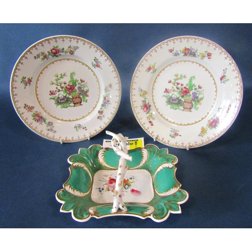 1026 - Miscellaneous 19th century and later ceramics including Crown Derby Green Bordered table wares with ... 