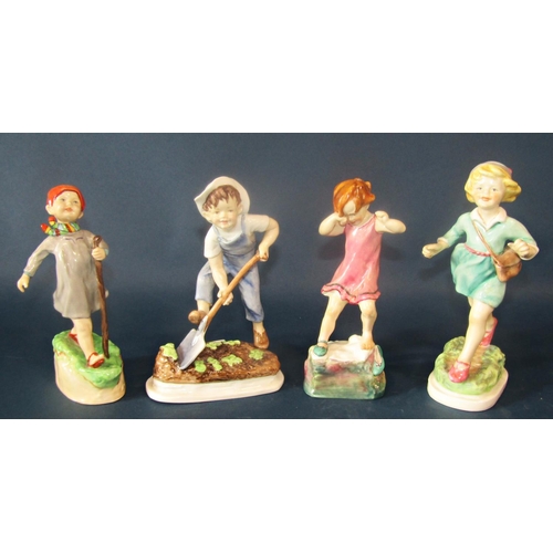 1027 - A collection of Royal Worcester porcelain figurines including Young Farmer, October, Days of the Wee... 