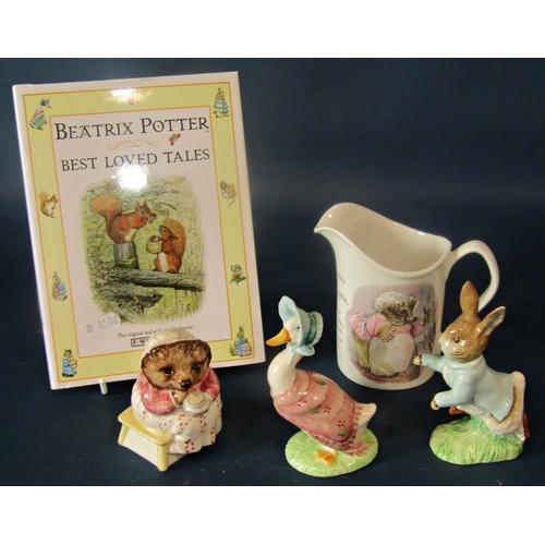 1038 - A collection of Royal Albert Beatrix Potter figures, brown back stamped, Mrs Tiggy winkle Makes Tea,... 