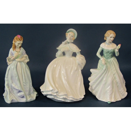 1040A - A collection of Doulton figurines comprising Sarah, Lucy, Grave, Southern Belle, Jessica, Ashleigh, ... 