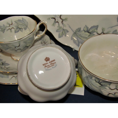 1058 - Royal Albert Silver Maple tea ware, cups, saucers, bowls, teapot, etc, together with a Minton Meadow... 