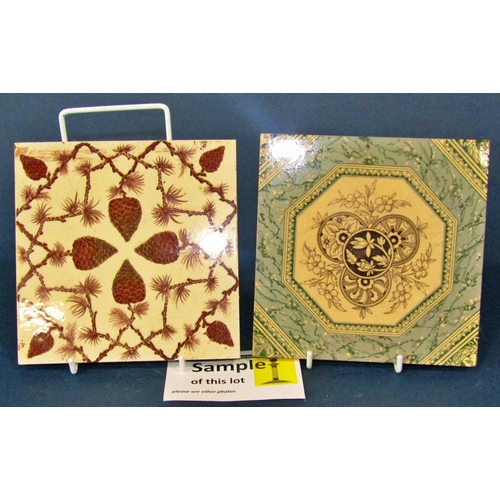 1088 - A collection of ceramic tiles, mainly in the art nouveau style with various patterns