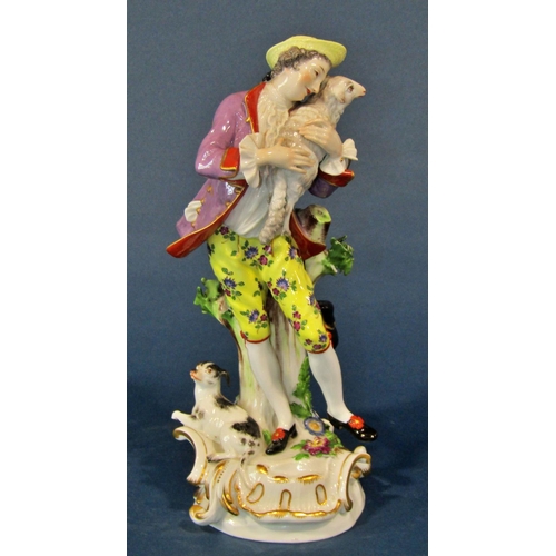 1122 - A pair of 19th century Meissen figures of a shepherd and shepherdess in 18th century dress, 26cm hig... 