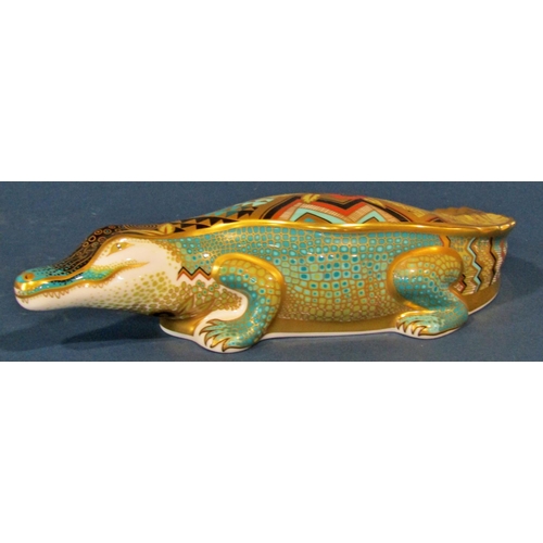 1123 - A Royal Crown Derby figure of an alligator