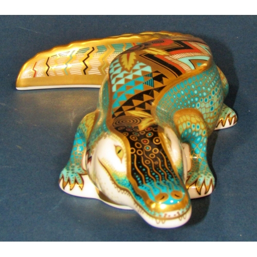 1123 - A Royal Crown Derby figure of an alligator