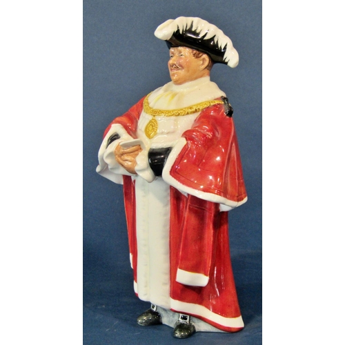 1143 - A Royal Doulton figure of The Mayor and a ceramic figure of a Borzoi dog