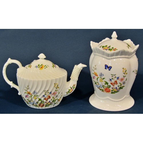 1177 - A collection of Aynsley Garden pattern tea ware to include teapot, cups and saucers, sugar basin, cr... 