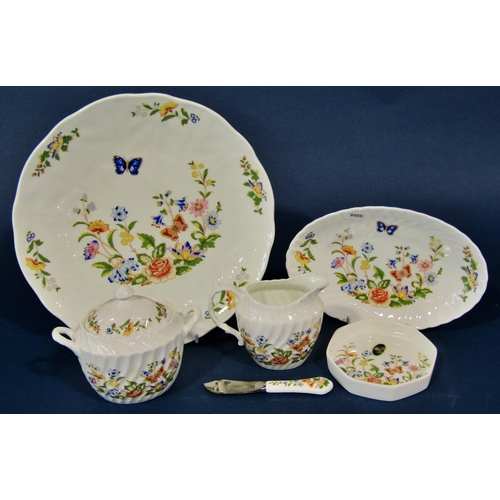 1177 - A collection of Aynsley Garden pattern tea ware to include teapot, cups and saucers, sugar basin, cr... 