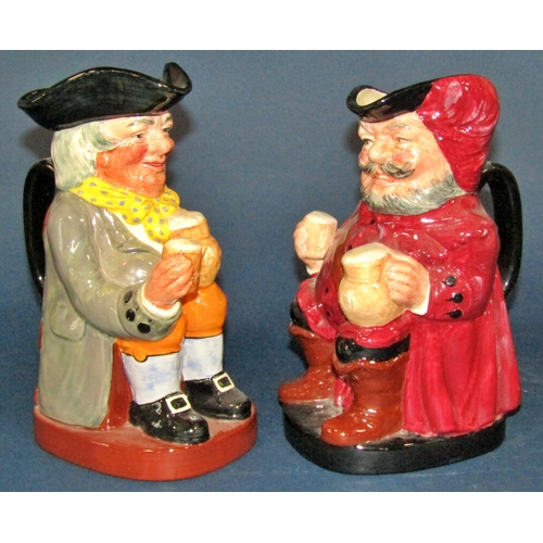 1186 - Six Doulton Character toby jugs, Jolly Toby, The Huntsman, Happy John, Falstaff, and two characters ... 