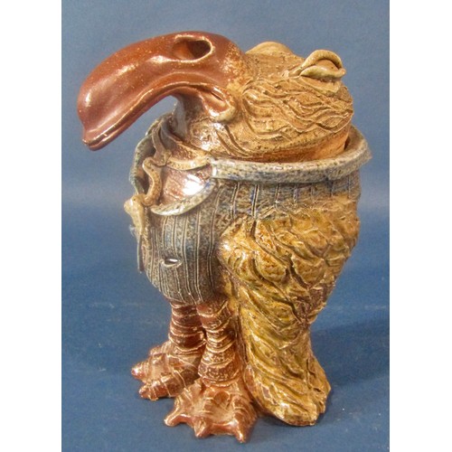 1039A - A large studio ware jar and cover in the form of a grotesque bird/Wally bird, in the style of Martin... 
