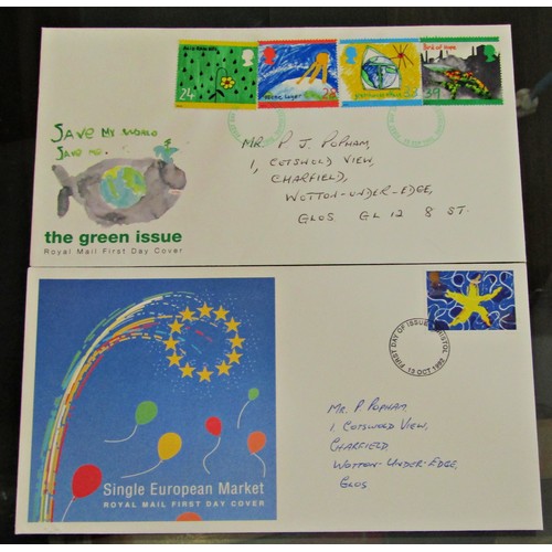 276 - Two albums of first day covers from the mid 1960s to the early 90s, period and a card of shell histo... 