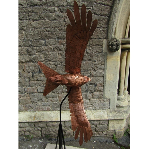 2085 - Life-size representation of a Red Kite in flight.  It is made of carved mahogany overlaid with coppe... 