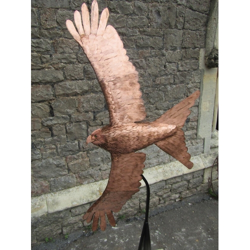 2085 - Life-size representation of a Red Kite in flight.  It is made of carved mahogany overlaid with coppe... 