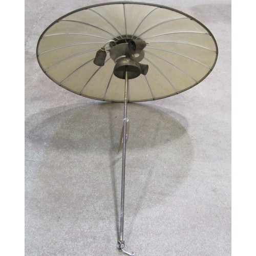 2104 - A vintage hanging ceiling light in the form of an inverted parasol, 65cm diameter