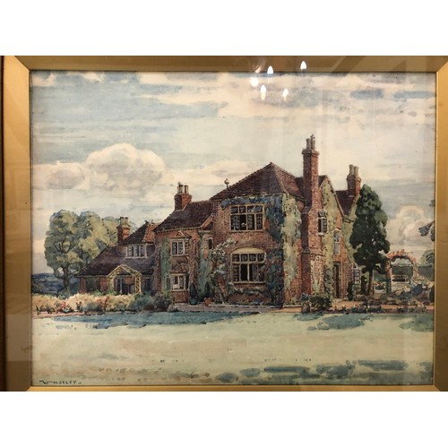 110 - Garnet Ruskin Wolseley (1884-1967) - Pair of watercolours of Hardwick Manor, both signed below with ... 