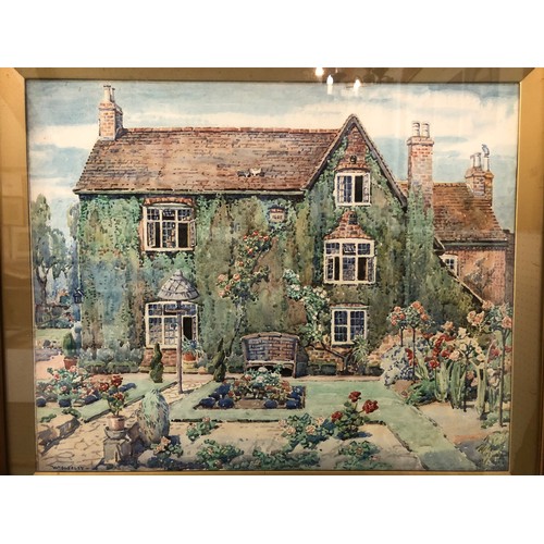 110 - Garnet Ruskin Wolseley (1884-1967) - Pair of watercolours of Hardwick Manor, both signed below with ... 