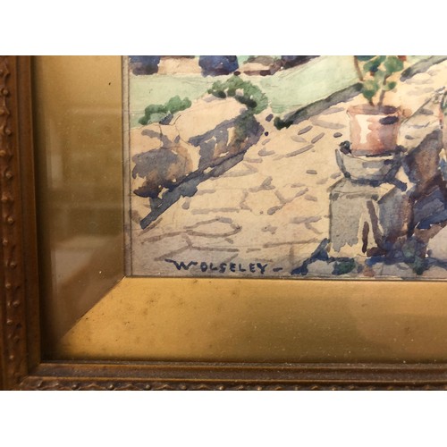 110 - Garnet Ruskin Wolseley (1884-1967) - Pair of watercolours of Hardwick Manor, both signed below with ... 