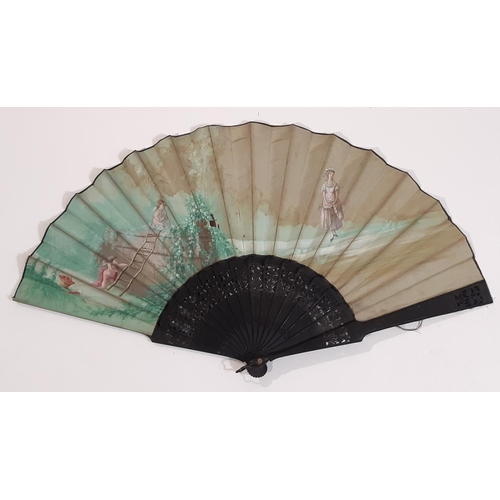 536 - Collection of vintage ladies accessories including 2 ostrich feather fans with faux tortoiseshell gu... 