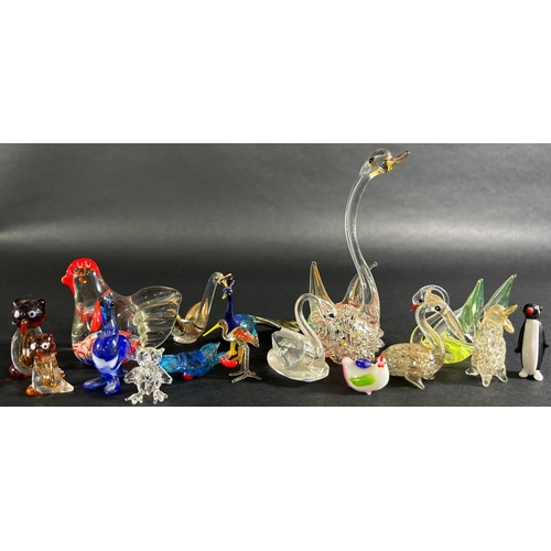 1219 - A large collection of approx 65 miniature animal ornaments, together with further glass objects