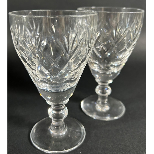 1224 - Ten Stuart type cut glass wine glasses and a single water glass (chipped af)