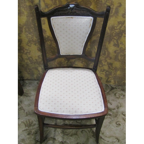 2348 - An Edwardian mahogany elbow chair with upholstered seat, a further example and an Edwardian child's ... 