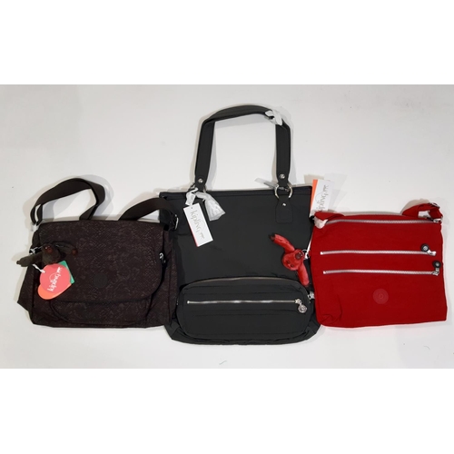 548 - Collection of 10 handbags including 3 leather bags by Radley, 3 Kipling hand bags (unused with tags)... 