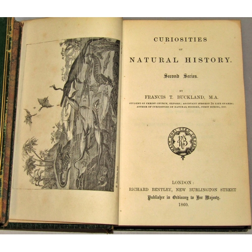 169 - Natural History Interest - Curiosities of Natural History, by Backland, 2 volumes leather bound, 186... 