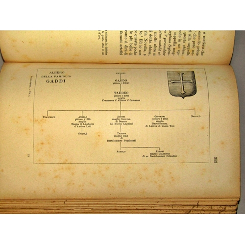 171 - Vasari Lives of the Artists, 1878-1885, quarter bound vellum spine, 9 volumes