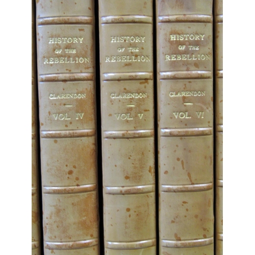 173 - Edward Earl of Clarendon - The History of the Rebellion and Civil Wars in England, 8 volumes, leathe... 