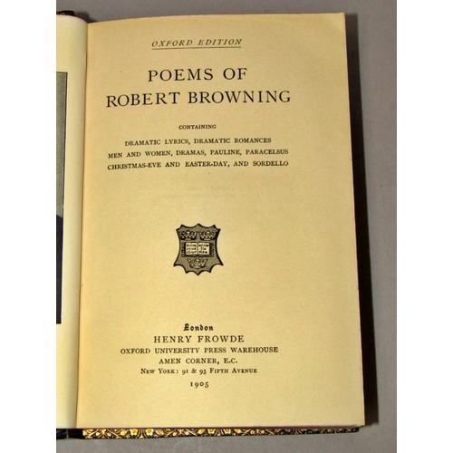 189 - Poetic Interest - Poems of Robert Browning, leather bound 1905, Charles Darwin, Naturalists Voyage A... 