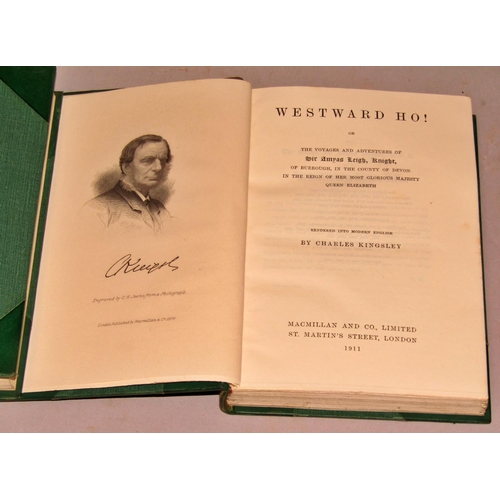 220 - Antiquarian Interest - George Borrow, 5 volumes, leather bound, and Charles Kingsley, 6 volumes, lea... 