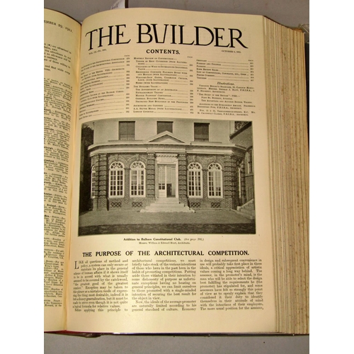 221 - Building News - July to December 1907, further editions from 1906, two volumes of The Builder, 1911 ... 