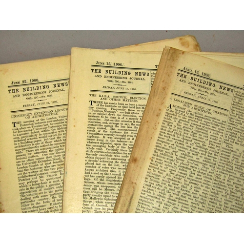 221 - Building News - July to December 1907, further editions from 1906, two volumes of The Builder, 1911 ... 