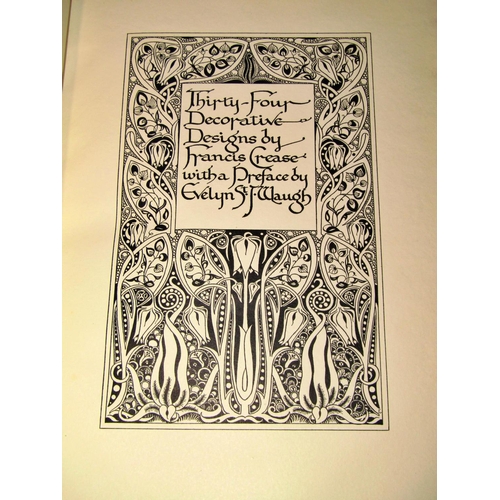 251 - Thirty Four decorative designs by Francis Crease (signed), with a preface by Evelyn St. J. Waugh, 60... 