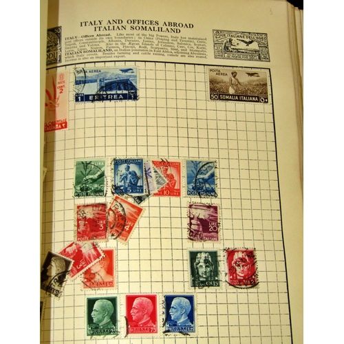 280 - A vintage suitcase containing an album of worldwide stamps, early 20th century to mid 20th century (... 