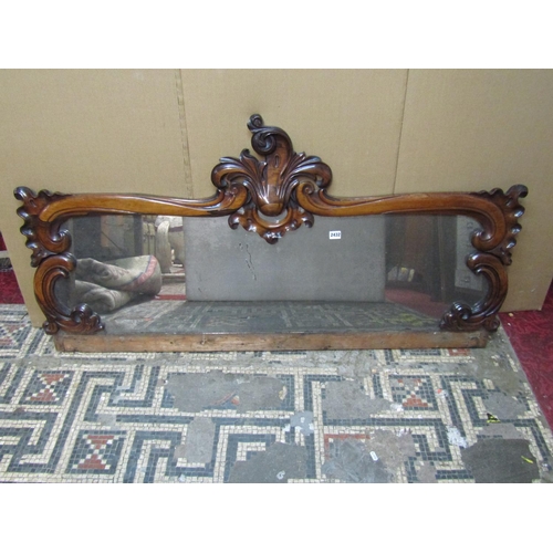 2414 - A Victorian carved rosewood framed over-mantle mirror, 71 cm high x 138 cm wide together with a Geor... 